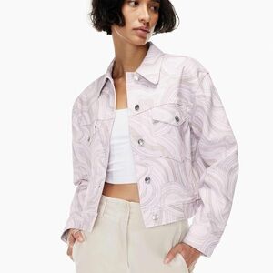Wilfred Light Purple Patterned Jean Jacket